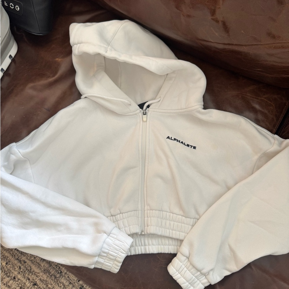 Alphalete Ivory Zip-Up Hoodie